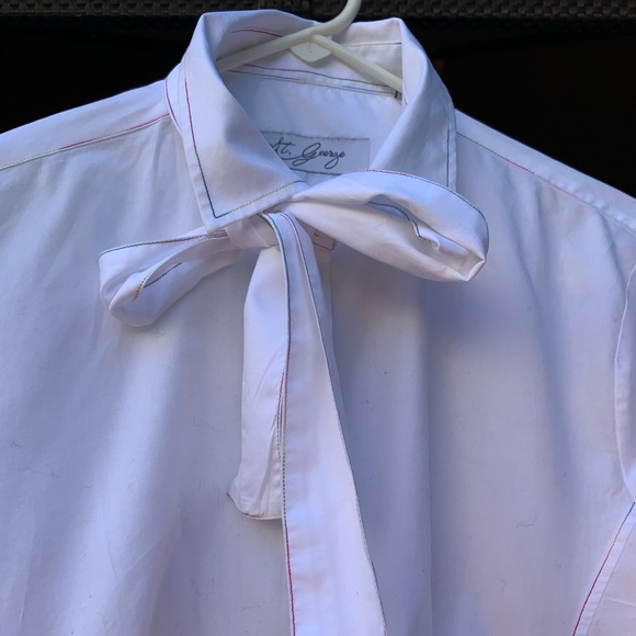 White shirt w/multi color stitchings - Picture 4 of 10